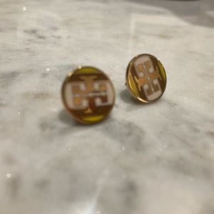 Tory Burch classic monogram studs earrings